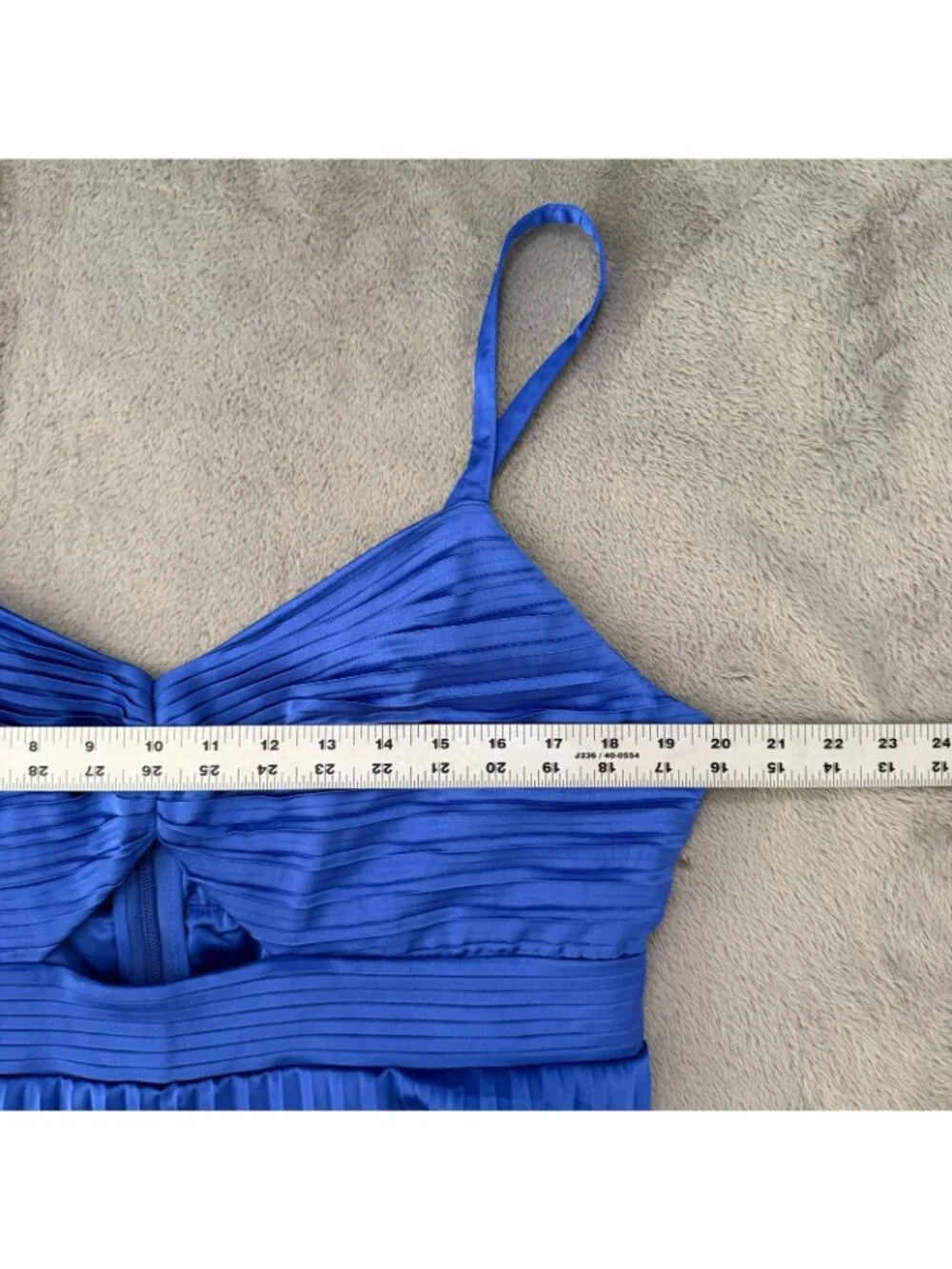 Abercrombie & Fitch Giselle Blue Pleated Cutout Maxi Dress Womens XL Satin